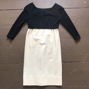 Vintage 60s two tone long sleeve maxi dress